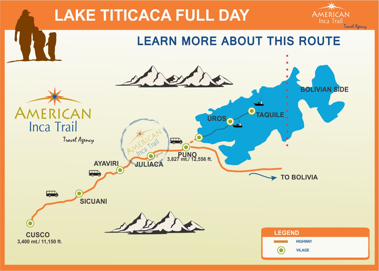 From Cusco: Lake Titi Caca 1D/2N map
