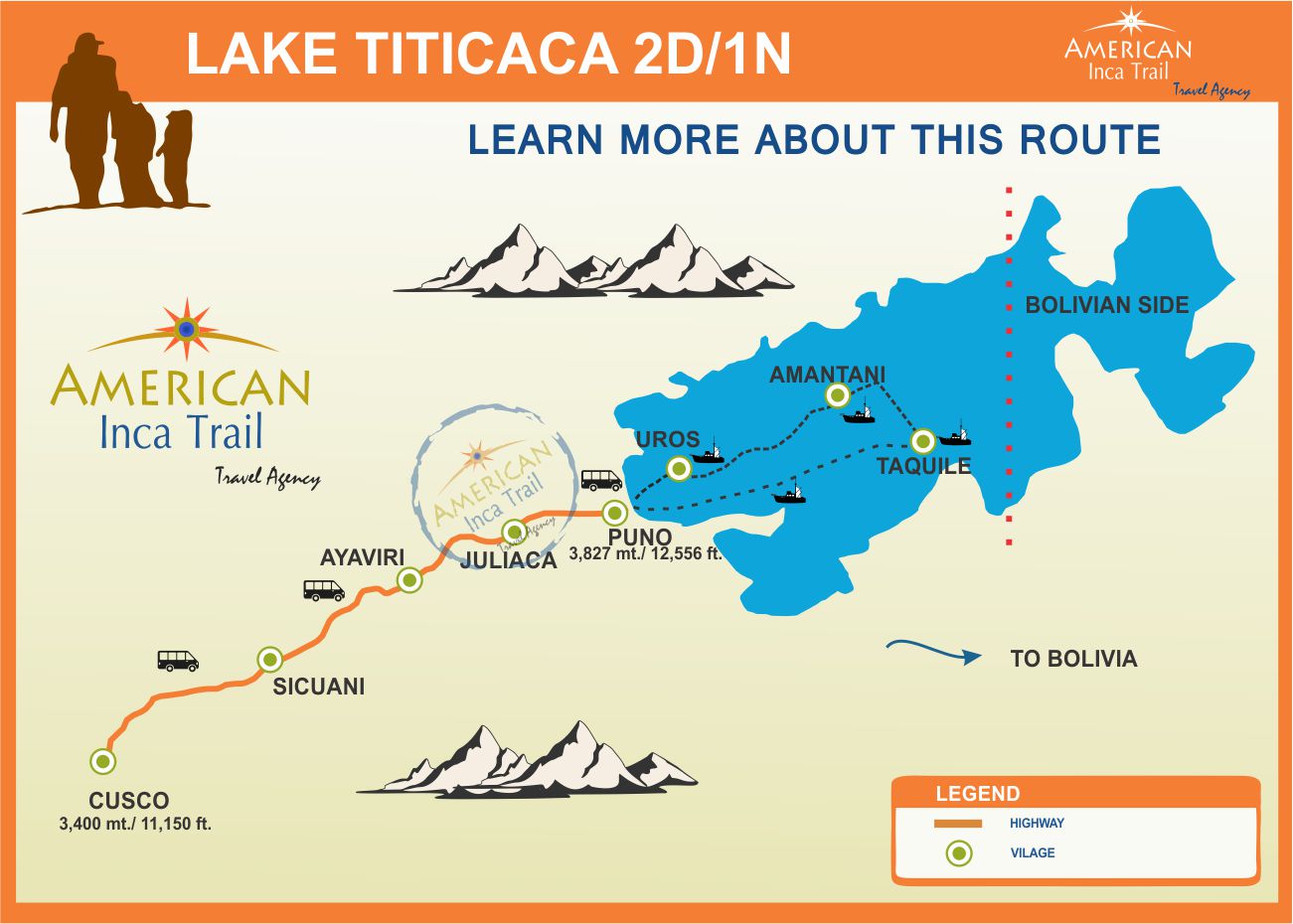 From Cusco: Lake Titi Caca 2D/3N map