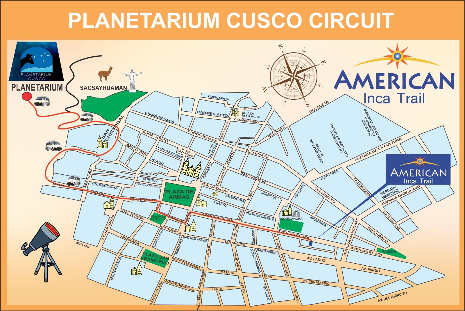 PLANETARIUM CUSCO map