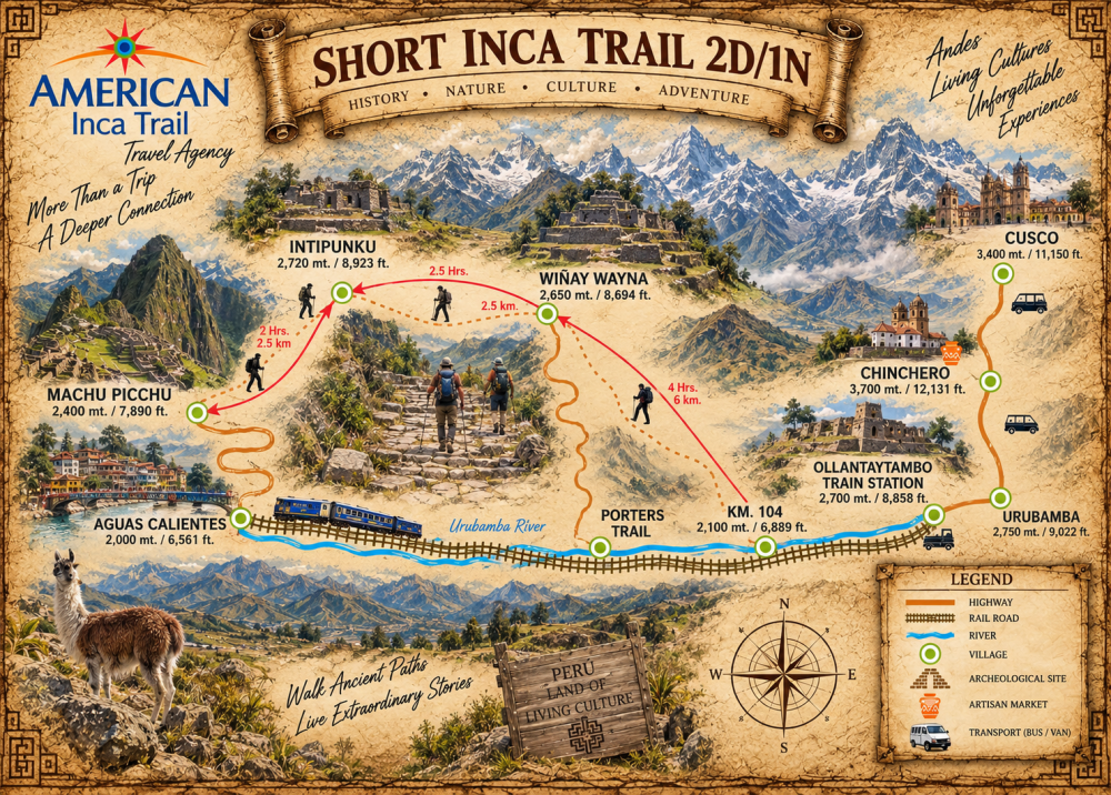 SHORT INCA TRAIL 2D/1N map