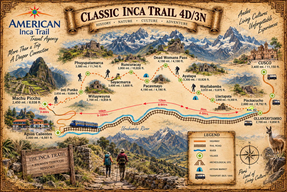CLASSIC INCA TRAIL 4D/3N map