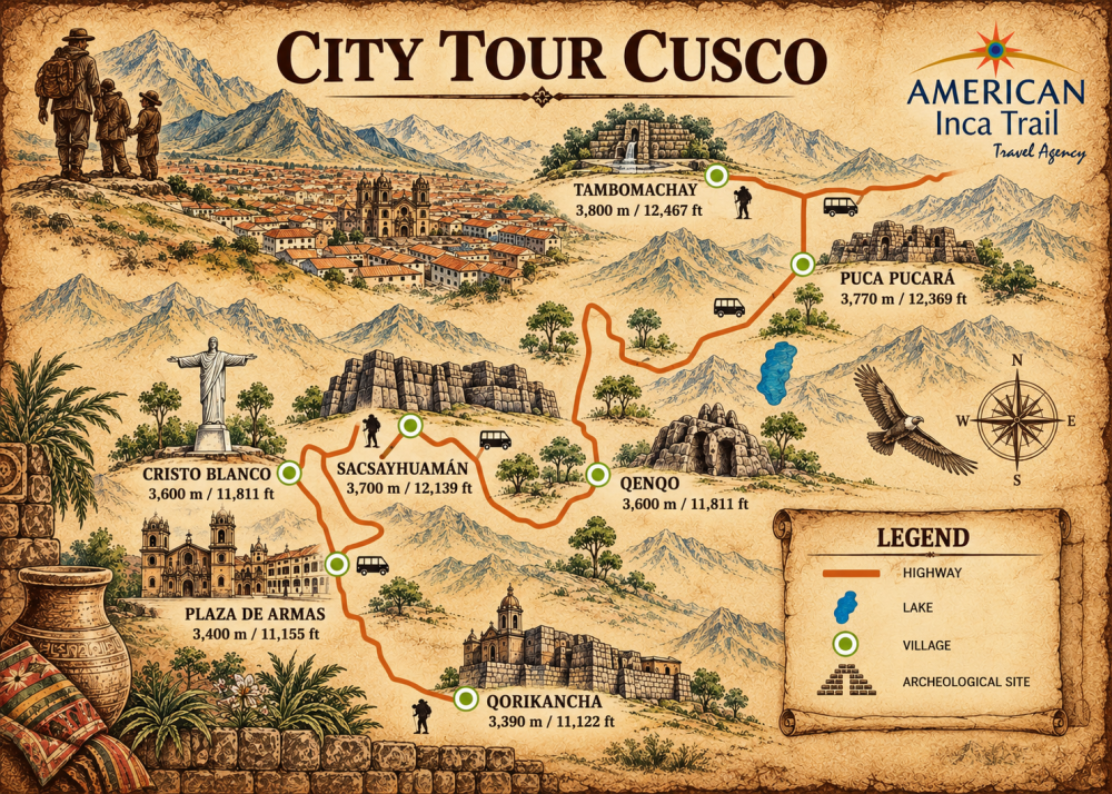 CUSCO CITY TOUR map