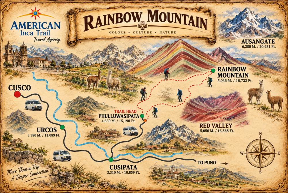 Rainbow Mountain map