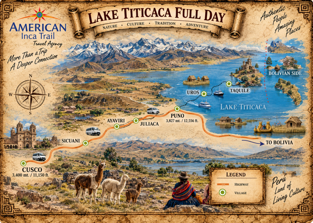 From Cusco: Lake Titi Caca 1D/2N map
