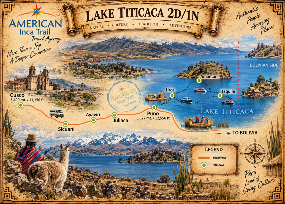 From Cusco: Lake Titi Caca 2D/3N map