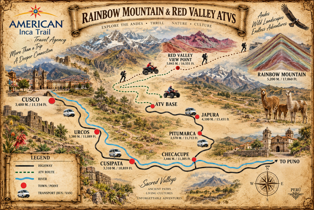 ATV Tour to Rainbow Mountain & Red Valley map
