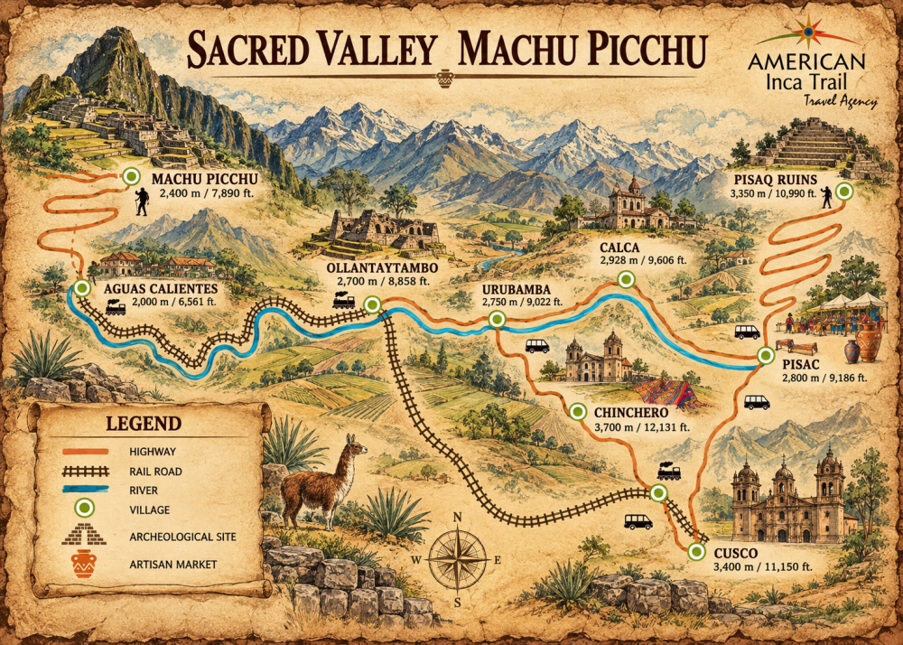 SACRED VALLEY & MACHU PICCHU 2D/1N map